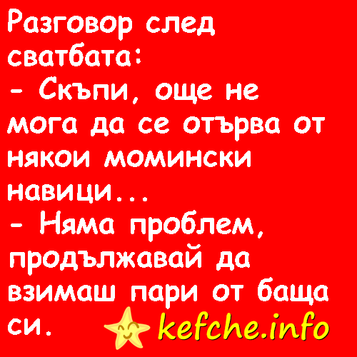 Вицове:Разговор след сватбата