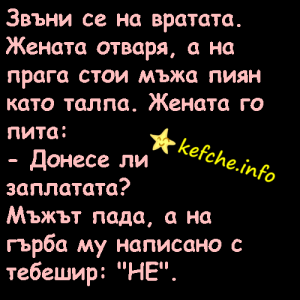 Вицове:Донесе ли заплатата?